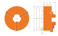 Load image into Gallery viewer, 3 jaw Self Centering Scroll Lathe Chucks 2 Piece Jaws 10&quot;
