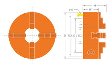 Load image into Gallery viewer, 4 jaw Self Centering Scroll Lathe Chucks Solid Jaws 8&quot;
