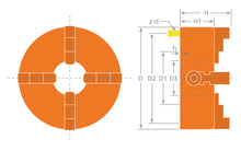 Load image into Gallery viewer, 4 Jaw Independent Lathe Chuck 6&quot;
