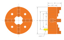 Load image into Gallery viewer, 4 Jaw Independent Lathe Chuck 10&quot;
