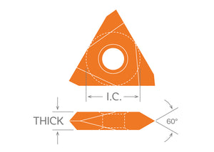 Dorian Tool Threading Insert TNMA-43NV Grade DASK25/ Internal-External, On Edge, 60°, 1/2"