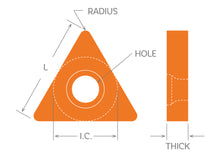 Load image into Gallery viewer, Dorian Tool Insert TNMG-434-UGN Grade DUC25UT / Triangle, 60°, Negative, 1/2&quot;
