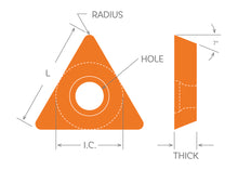 Load image into Gallery viewer, Dorian Tool Insert TPGH-21.51-UEN Grade DPP30GT / Triangle, 60°, Positive, 1/4&quot;
