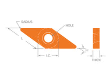 Load image into Gallery viewer, Dorian Tool Insert VNMG-332-PEM Grade DPC25UT / Diamond, 35°, Negative, 3/8&quot;
