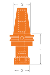 ER-40 CAT40 V-Flange Collet Chuck with 4.00 Gage Depth