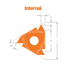 Load image into Gallery viewer, Dorian Tool Threading Insert 16IL-AG60 Grade DVP656/ Left Hand, Internal, Lay Down, 60°, 3/8&quot;
